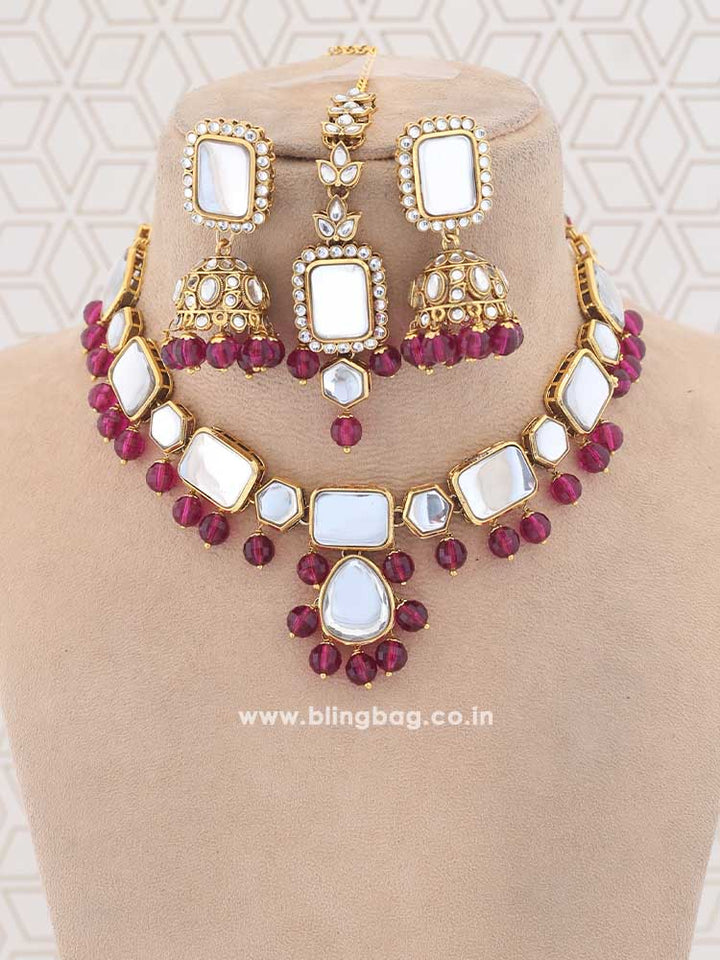 Wine Rishita Jewellery Set