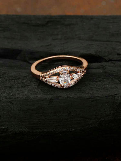 rings - Bling Bag Rose Gold Yeansha Zirconia Ring
