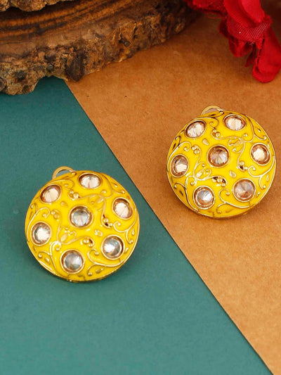 earrings - Bling Bag Yellow Astra Designer Studs