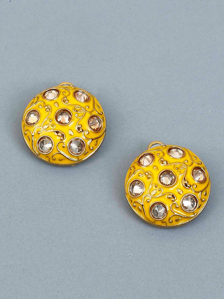 earrings - Bling Bag Yellow Astra Designer Studs