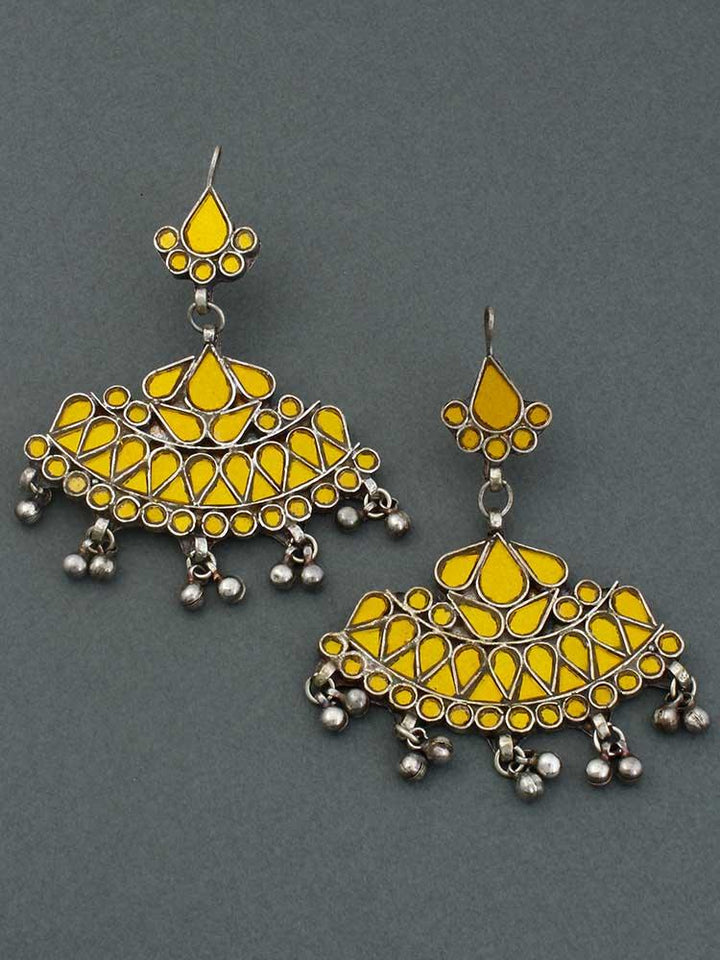 Yellow Zareen Afghani Chandbalis - Bling Bag