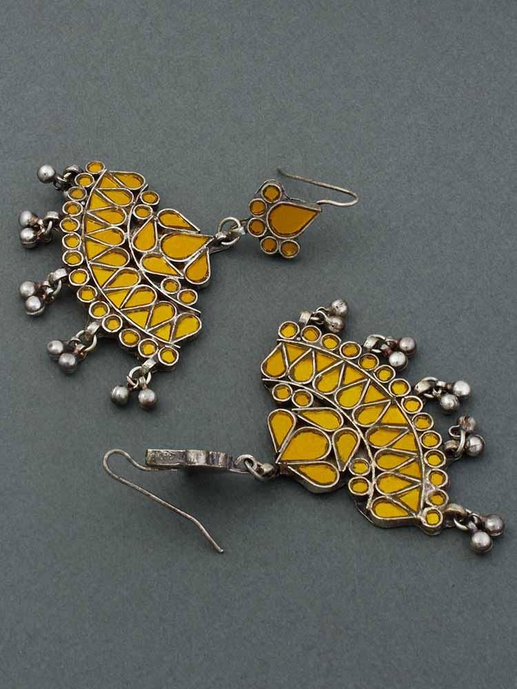 Yellow Zareen Afghani Chandbalis - Bling Bag