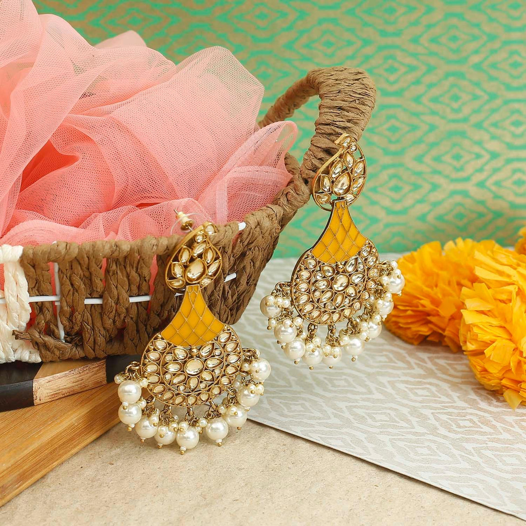 earrings - Bling Bag Mustard Boond Designer Earrings