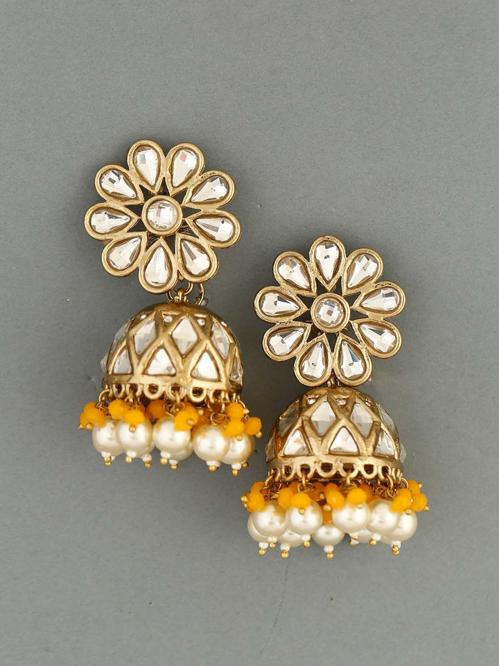 earrings - Bling Bag Mustard Jayrani Designer Jhumkis
