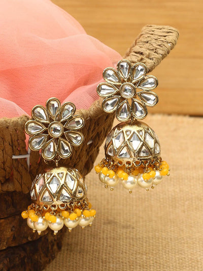 earrings - Bling Bag Mustard Jayrani Designer Jhumkis