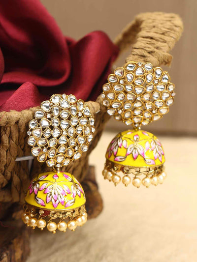 earrings - Bling Bag Lemon Subhi Designer Jhumkis