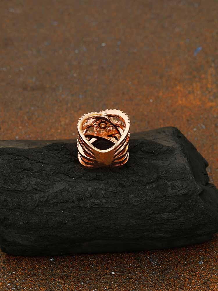 rings - Bling Bag Rose Gold Aarna Zirconia Ring