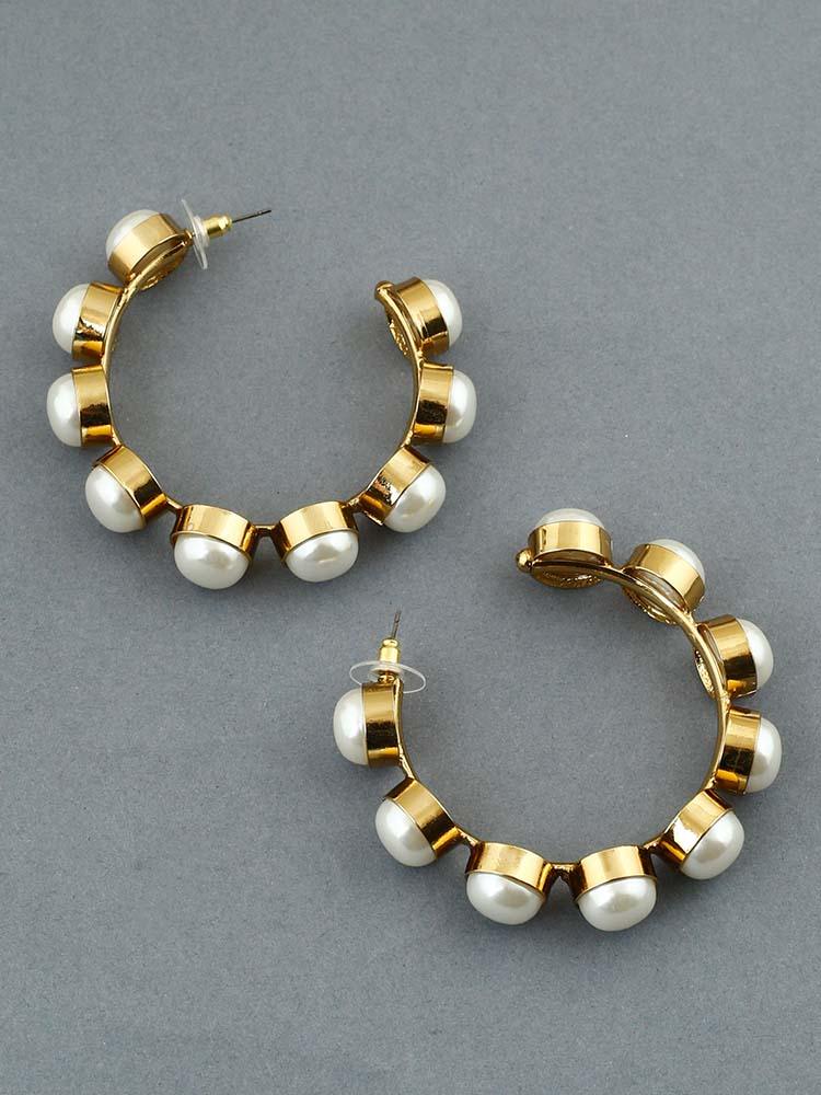 earrings - Bling Bag Golden Akoya Hoop Designer Earrings