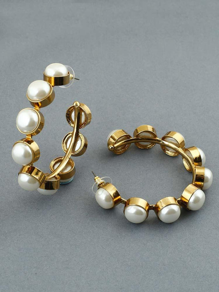 earrings - Bling Bag Golden Akoya Hoop Designer Earrings