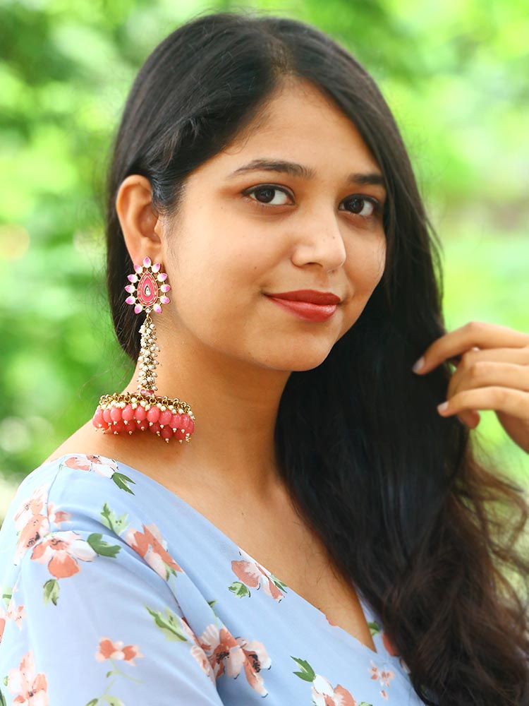 Coral Jacki Jhumkis - EOSS