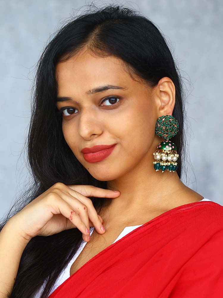 Emerald Daliha Jhumkis