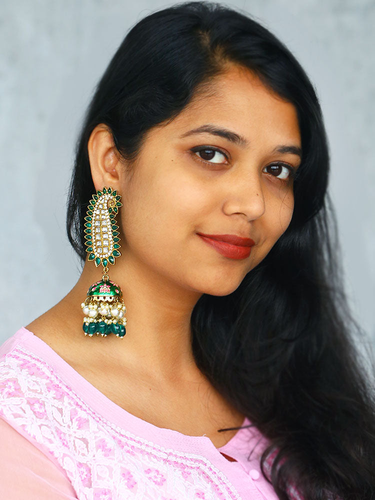 Emerald Kaashi Jhumkis