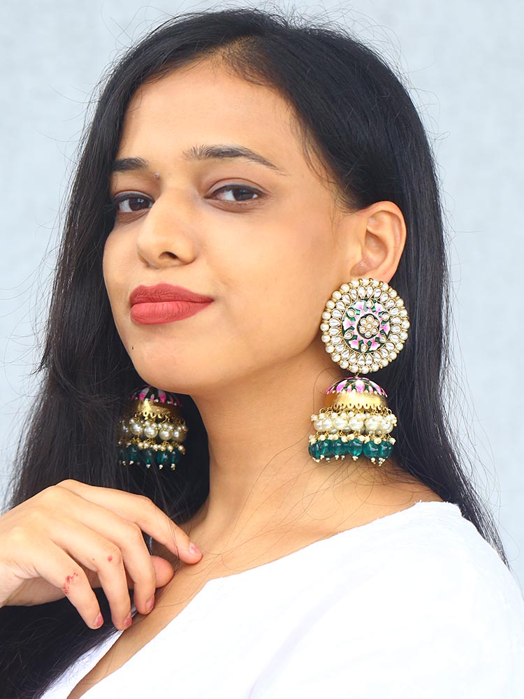 Emerald Kritika Jhumkis