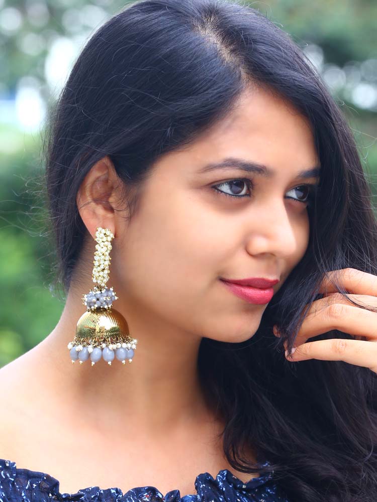 Grey Jivansh Jhumkis