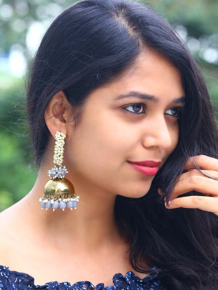 Grey Jivansh Jhumkis