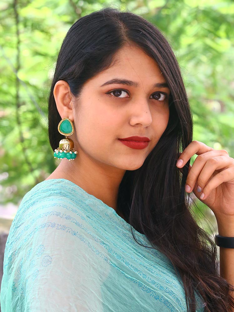 Jade Mini Shesha Jhumkis