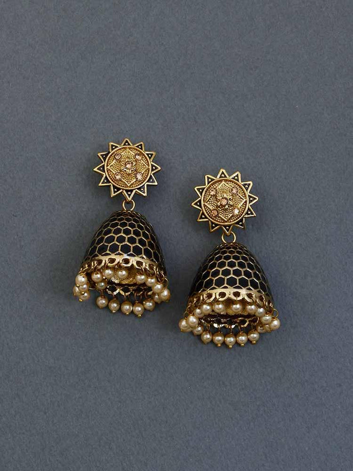 Jet Bell Ethnic Earrings - Bling Bag