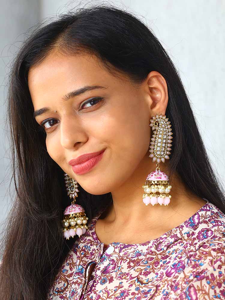 Lilac Kaashi Jhumkis