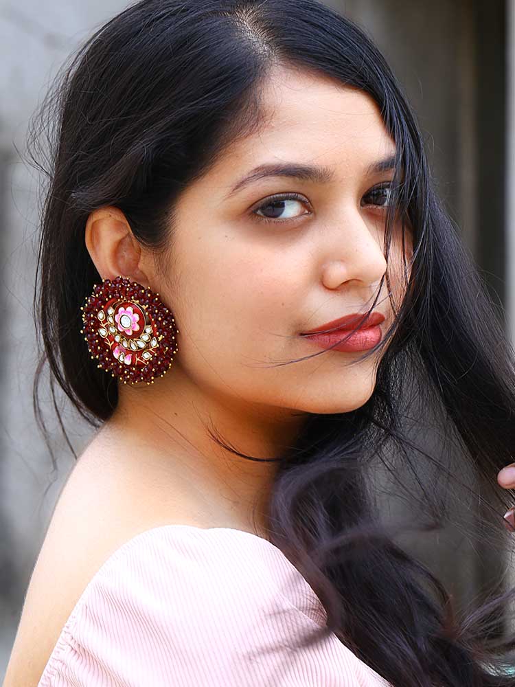 Maroon Anju Studs