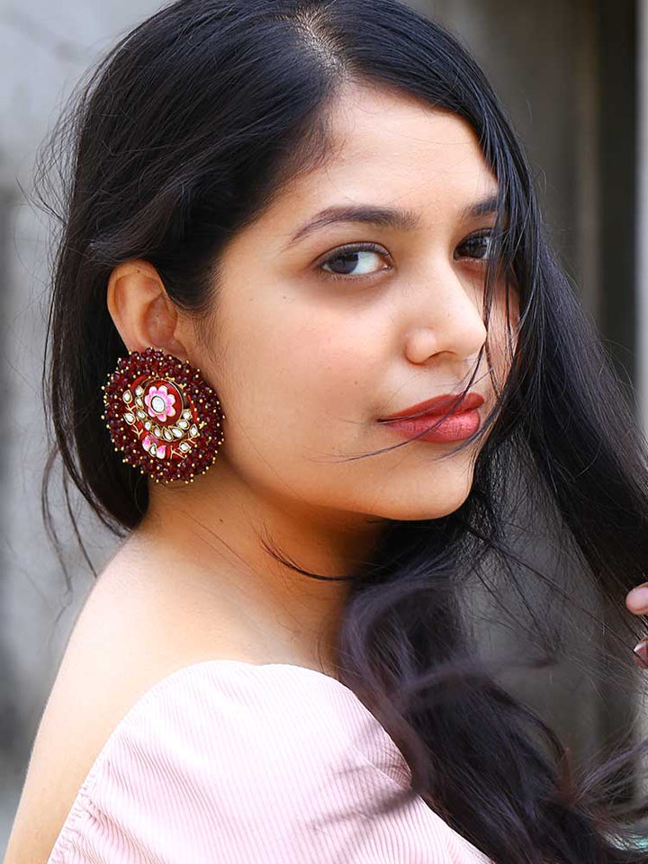 Maroon Anju Studs