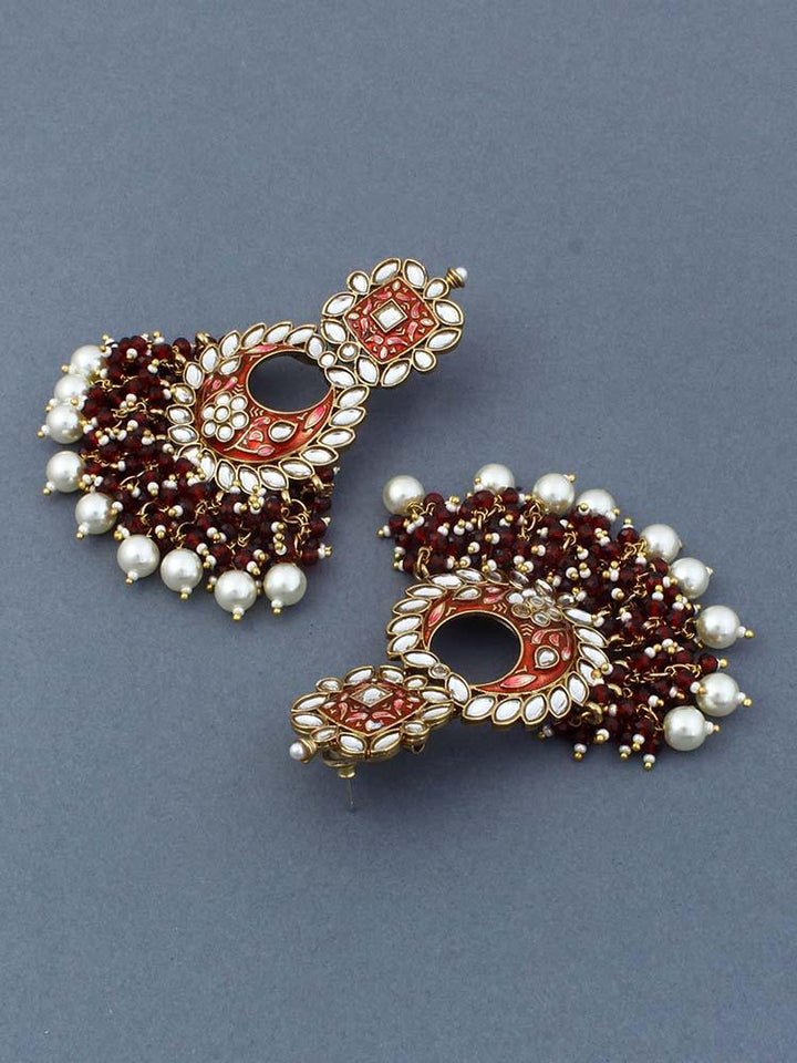 Maroon Jayanti Chandbalis - Bling Bag