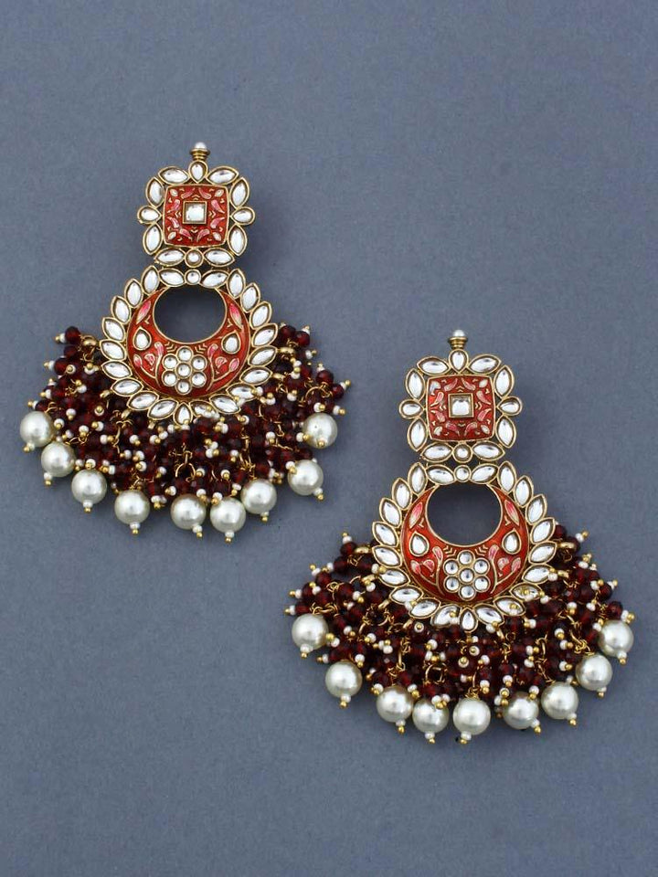 Maroon Jayanti Chandbalis - Bling Bag