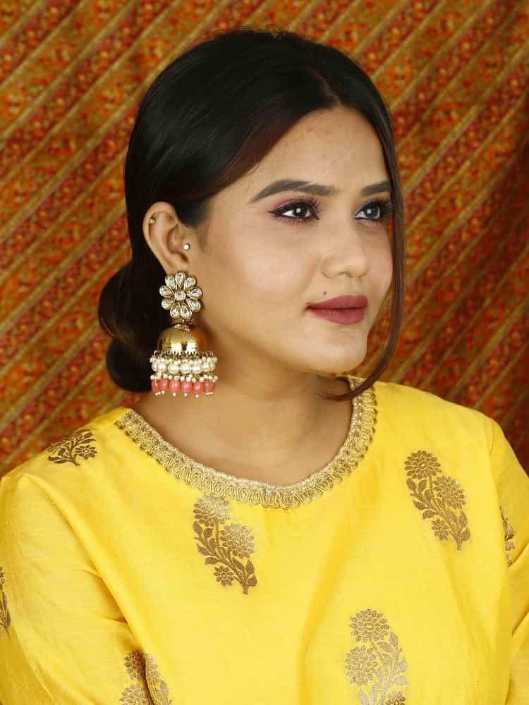 earrings - Bling Bag Coral Akashita Jhumki Earrings