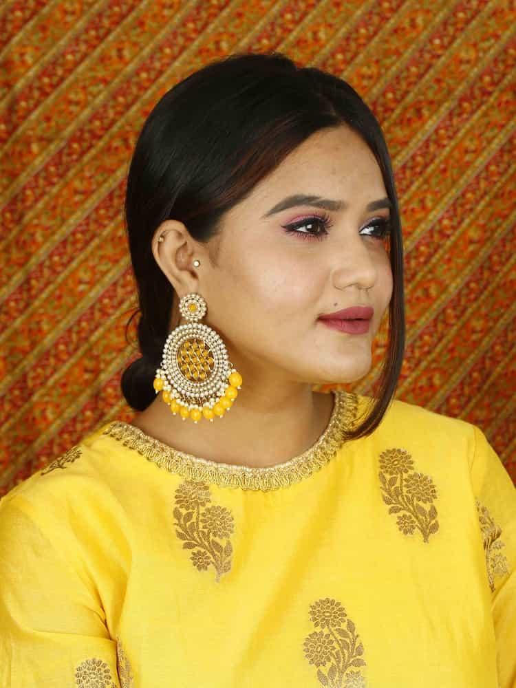 earrings - Bling Bag Mustard Nandini Designer Earrings