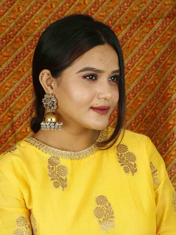 earrings - Bling Bag Grey Archana Jhumki Earrings