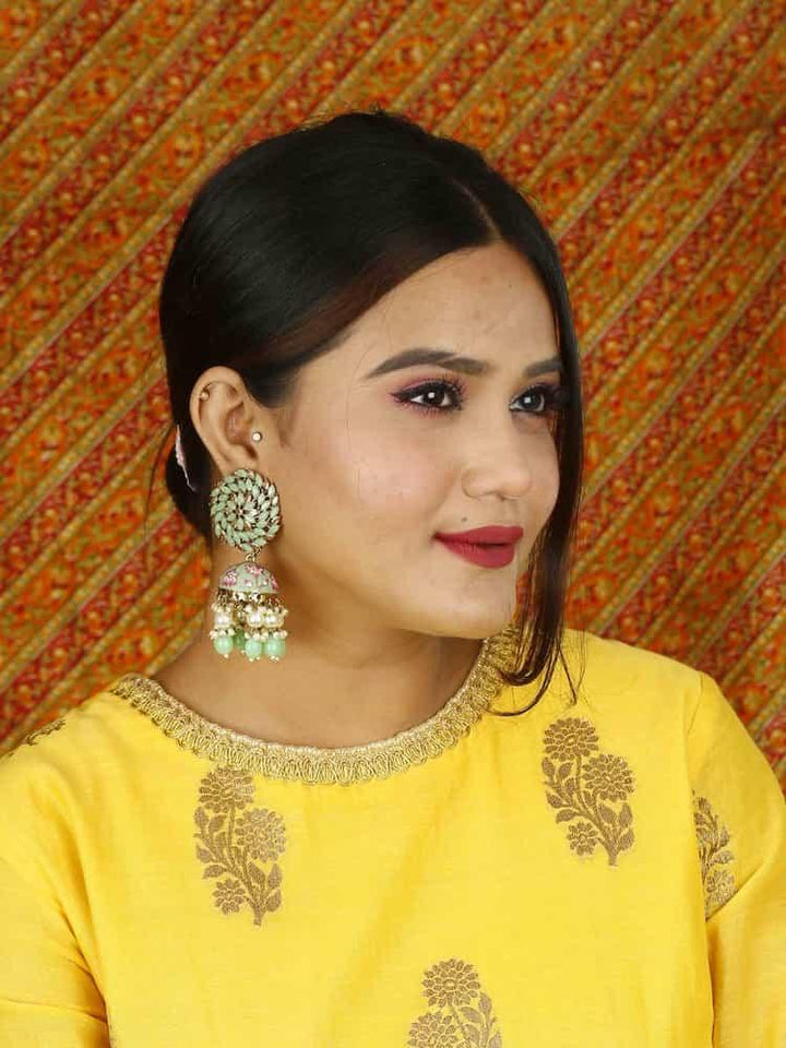 earrings - Bling Bag Mint Jessi Jhumki Earrings