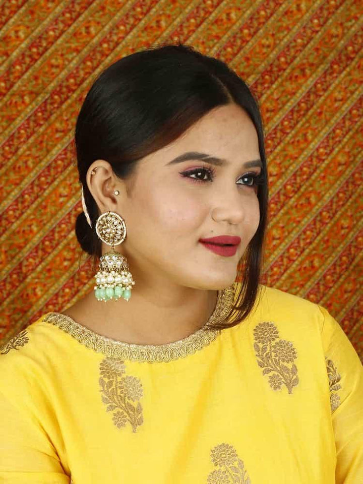 earrings - Bling Bag Mint Jogan Jhumki Earrings