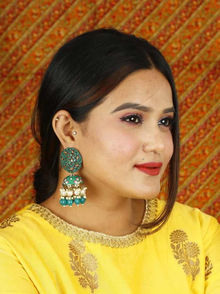 earrings - Bling Bag Jade Daliha Jhumki Earrings