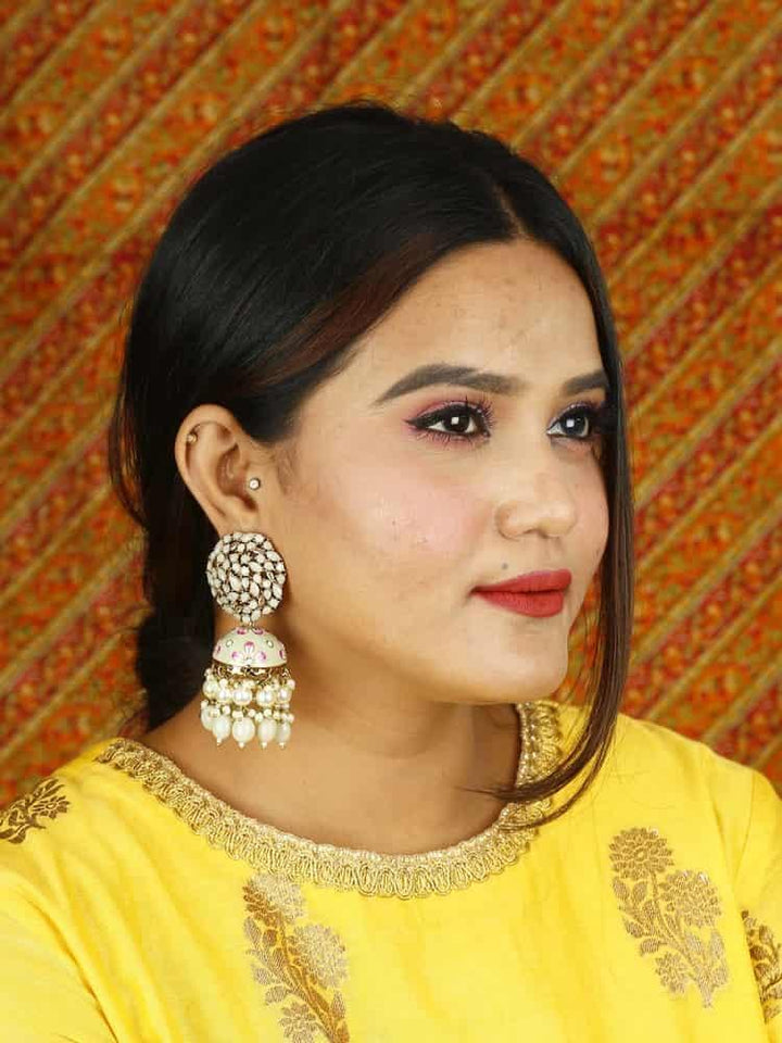 earrings - Bling Bag Smoke Daliha Jhumki Earrings