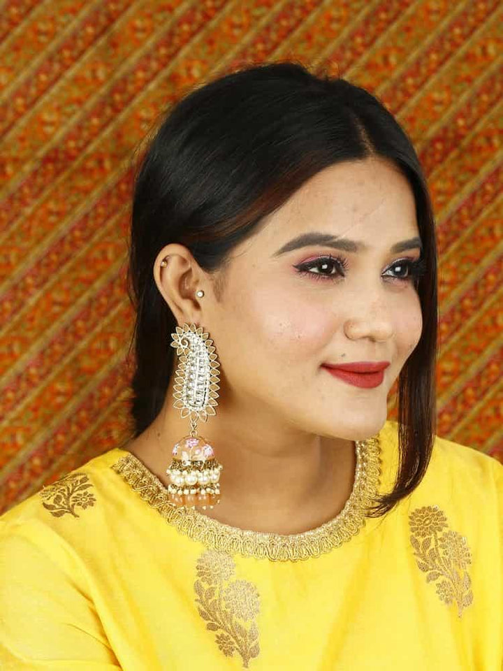 earrings - Bling Bag Brown Kaashi Designer Jhumkis