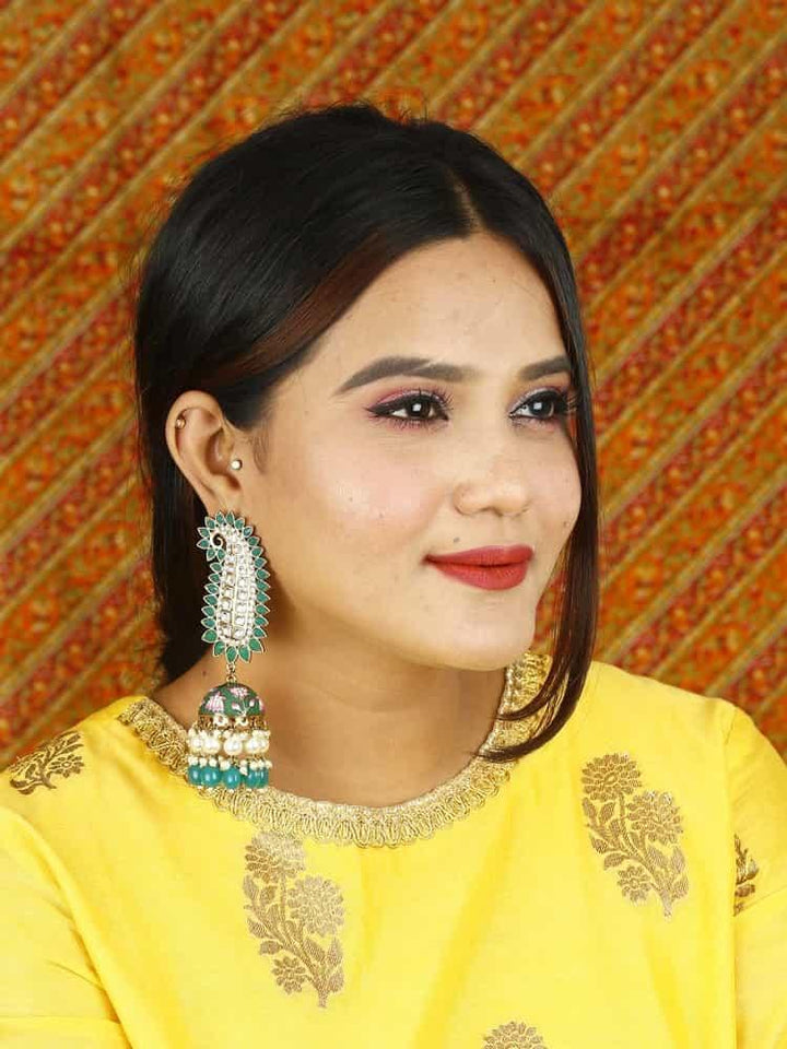 earrings - Bling Bag Jade Kaashi Designer Jhumkis
