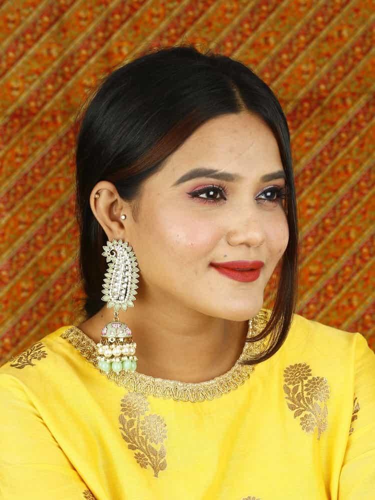 earrings - Bling Bag Mint Kaashi Designer Jhumkis