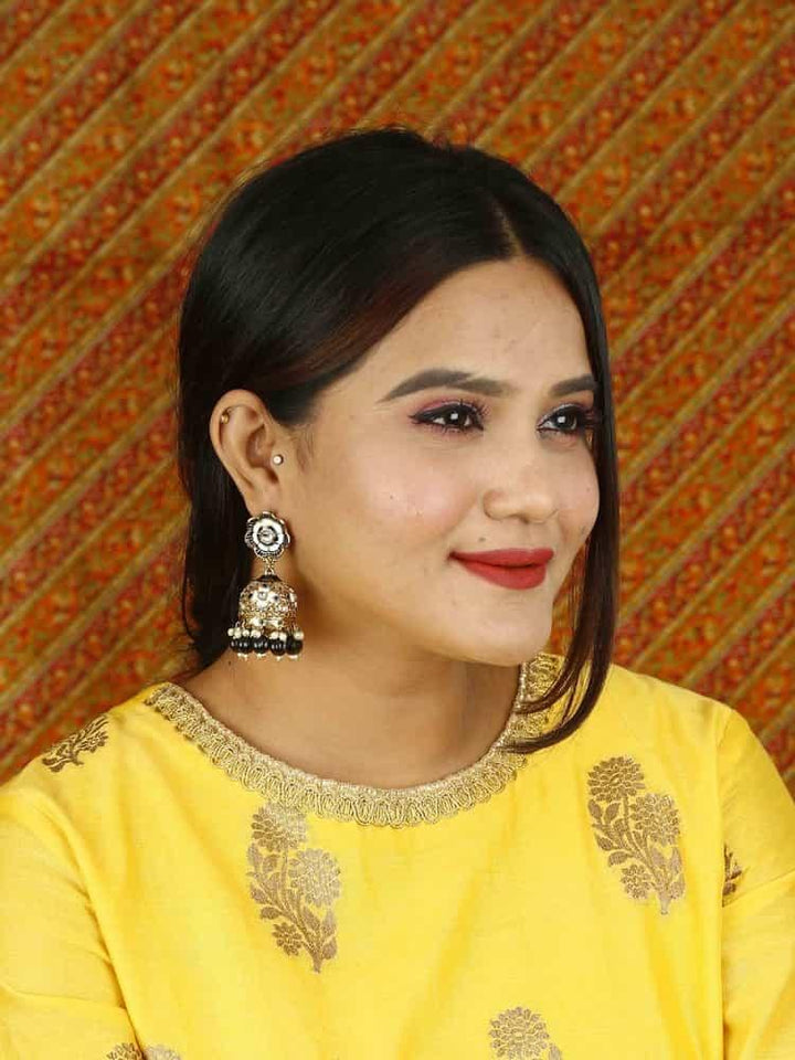 earrings - Bling Bag Jet Magone Jhumki Earrings