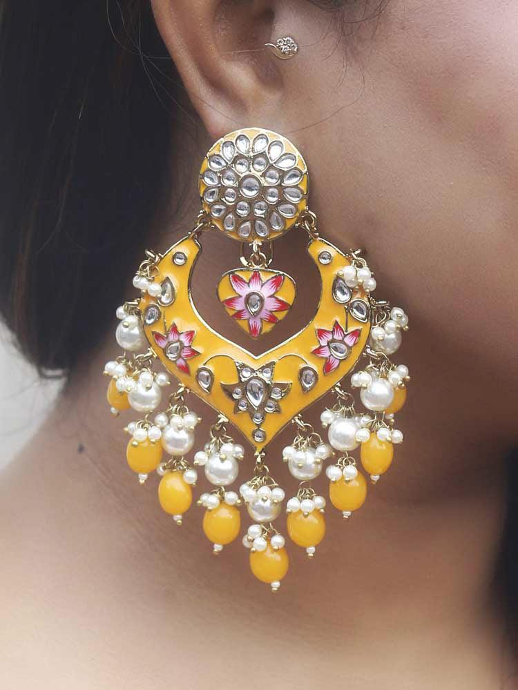 Mustard Roohi Designer Earrings - Bling Bag