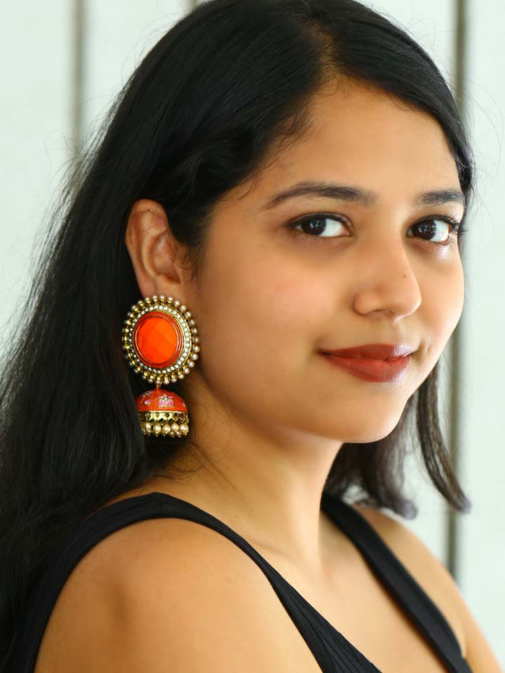 Orange Virat Jhumkis