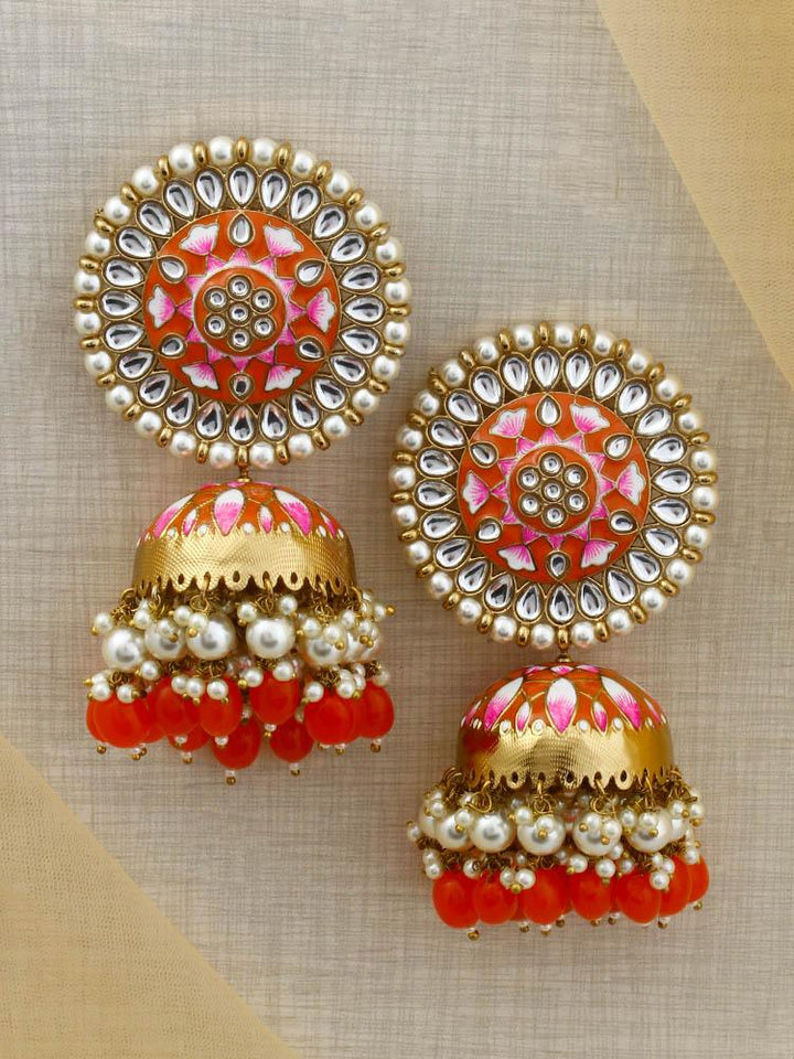 Orange Kritika Jhumkis - Bling Bag