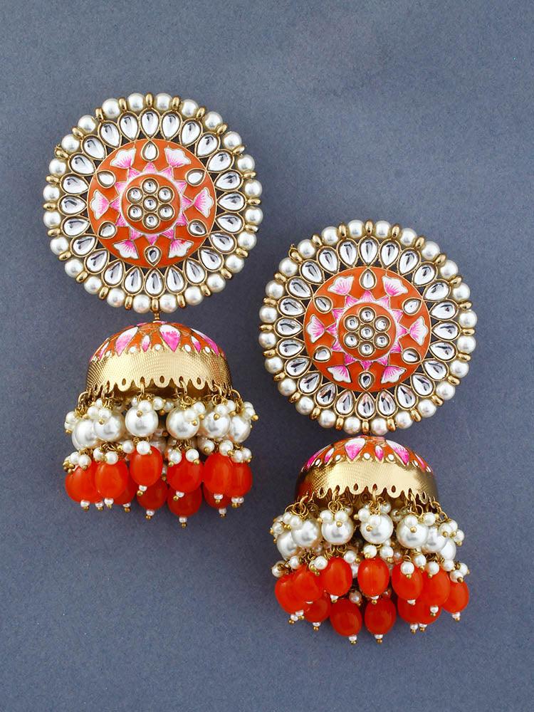Orange Kritika Jhumkis - Bling Bag