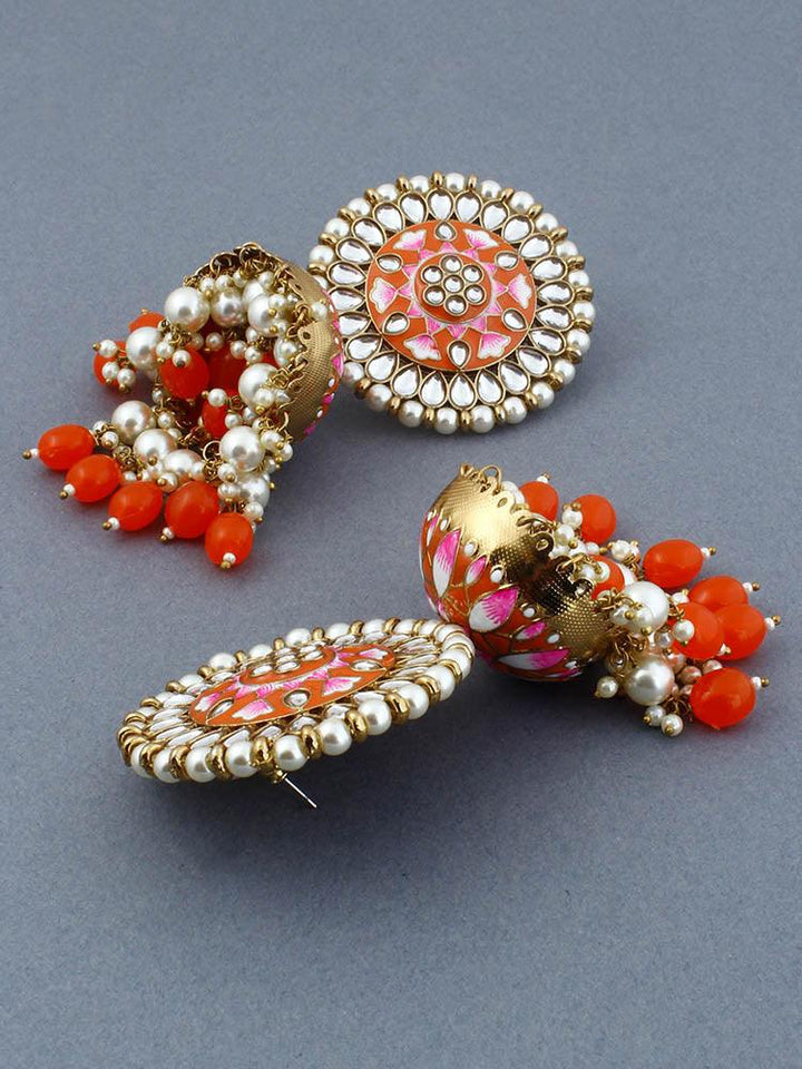 Orange Kritika Jhumkis - Bling Bag