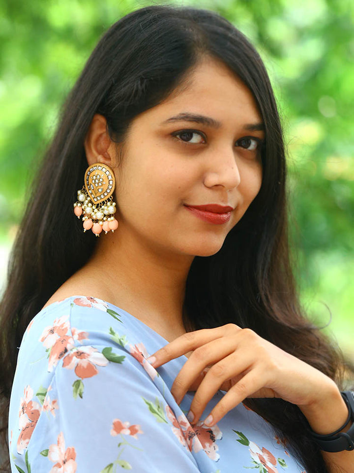 Peach Charmi Dangler Earrings