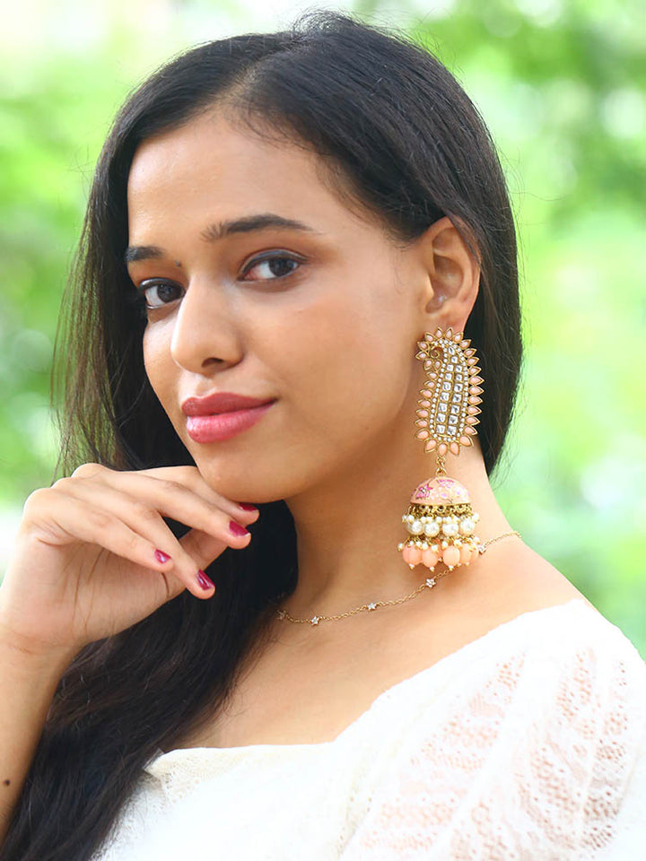 Peach Kaashi Jhumkis