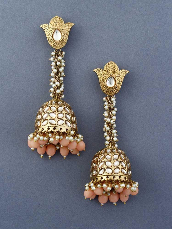 Peach Rajkumari Jhumkis - Bling Bag