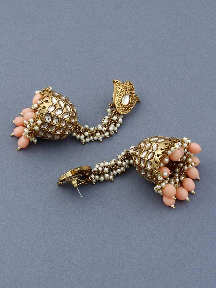 Peach Rajkumari Jhumkis - Bling Bag