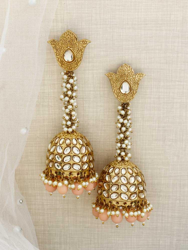 Peach Rajkumari Jhumkis - Bling Bag