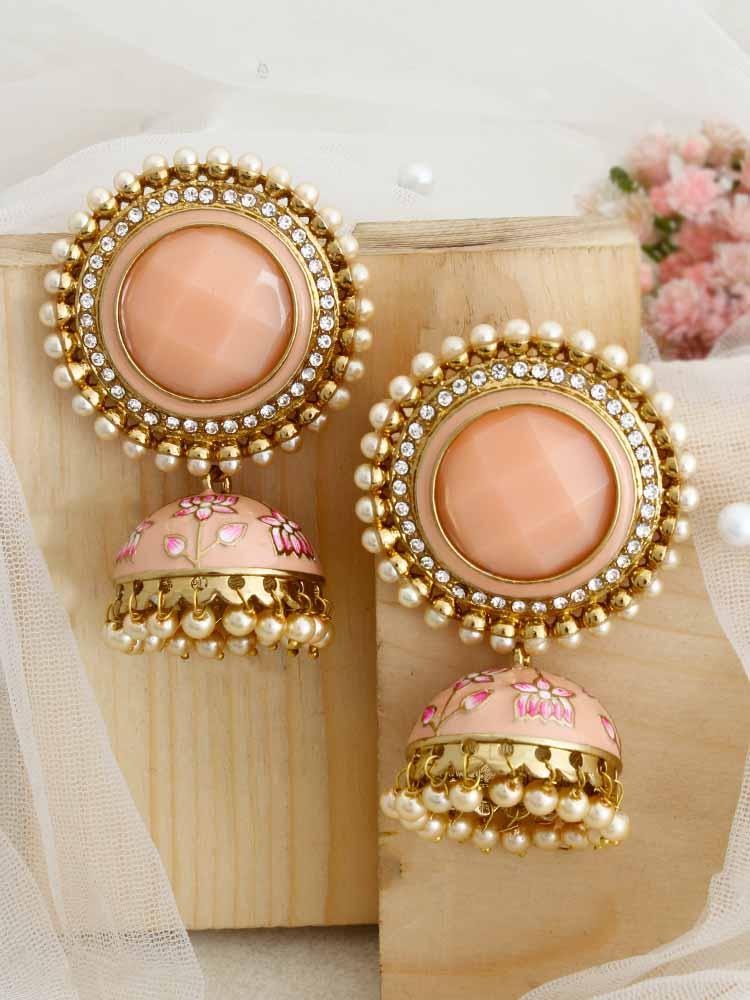 Peach Virat Jhumkis - Bling Bag