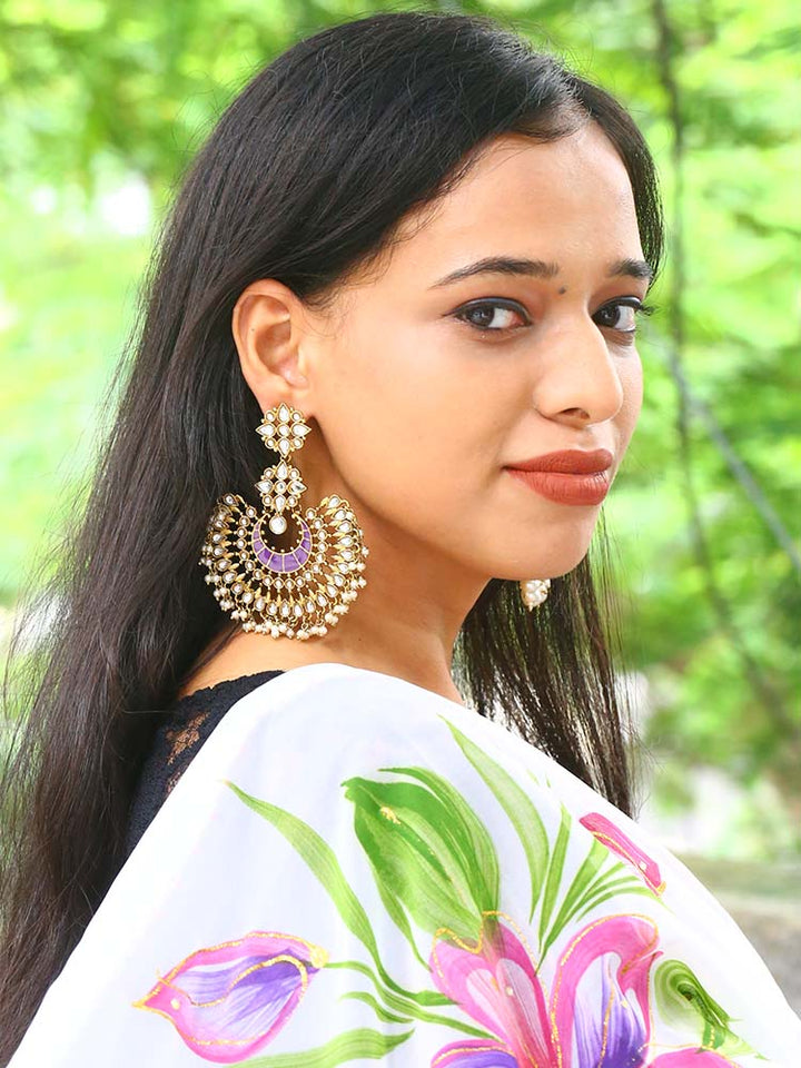 Purple Chakra Chandbalis