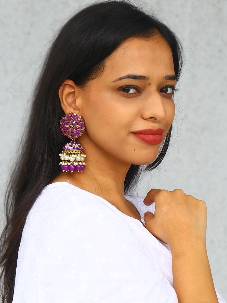 Purple Jessi Jhumkis